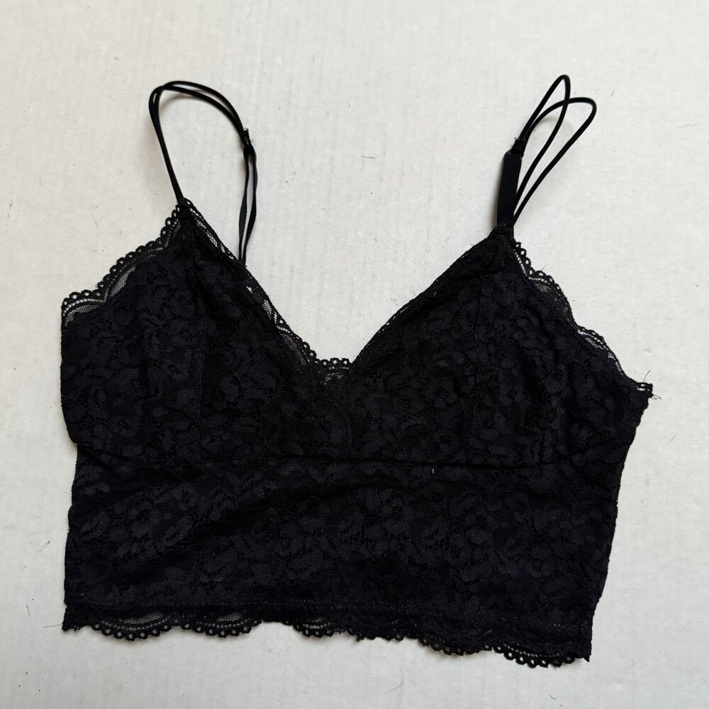 So Black Dainty Delicate Wireless Lace Bralette Lingerie Womens Small‎ Fairy